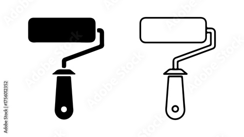 Paint rollers with transparent background