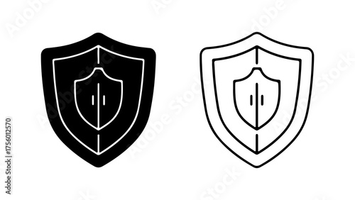 Shield icon set with transparent background