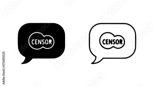 Censor speech bubble icon with transparent background