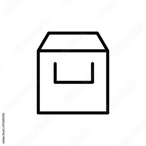 Box line icon design black color