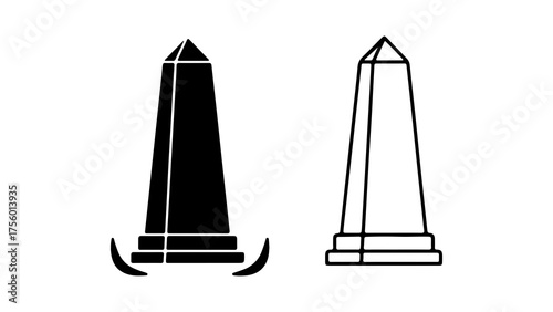 Ancient obelisks with transparent background