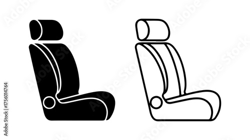 Car seat outline with transparent background