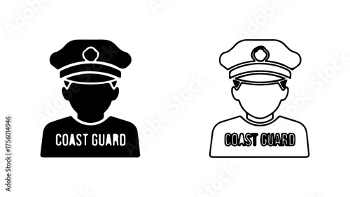 Coast guard officer icon with transparent background