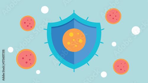 Barrier Protection Exosomes portrayed as shields around skin cells symbolizing the protective and nourishing effects they provide to the skin barrier.