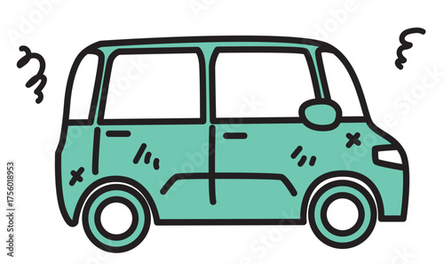 ボロボロの車_カラー