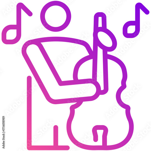 contrabass gradient line icon
