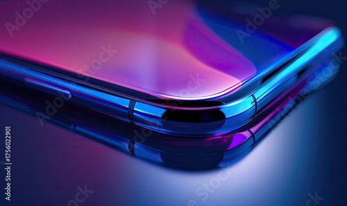 Stacked smartphones reflecting light; modern tech background for product advertisement