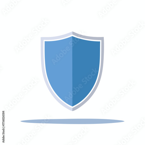 Isolated Shield Icon Illustration in Blue and Gray, Emphasizing Protection and Security with Clean Minimalist Design