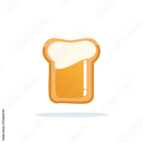 Vector illustration of a delicious golden toast slice representing breakfast and bakery