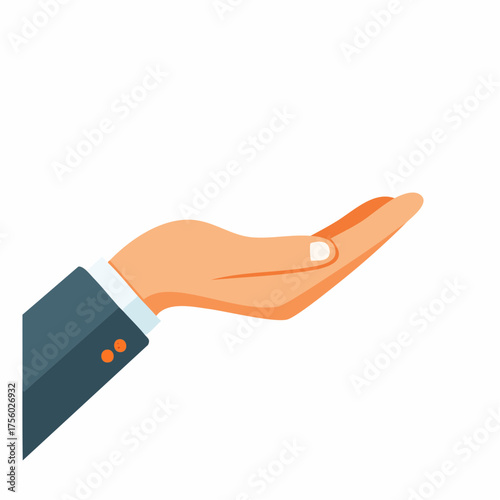 Isolated Businessman's Hand Outstretched Offering, Presenting, or Begging