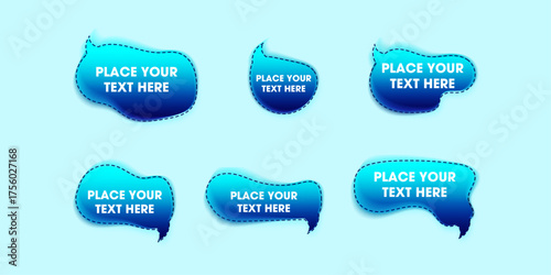 Bubble text box with effects ocean gradient color