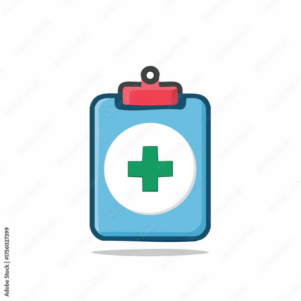 Obraz premium Healthcare medical clipboard with green cross icon for patient records