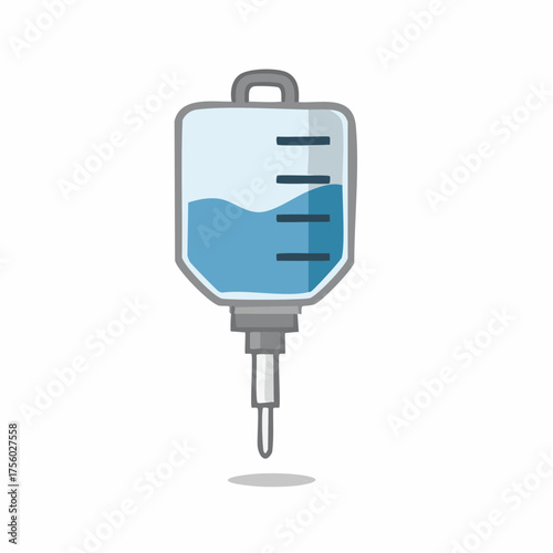 Stylized Intravenous Fluid Bag Illustration Depicting Medical Treatment and Healthcare