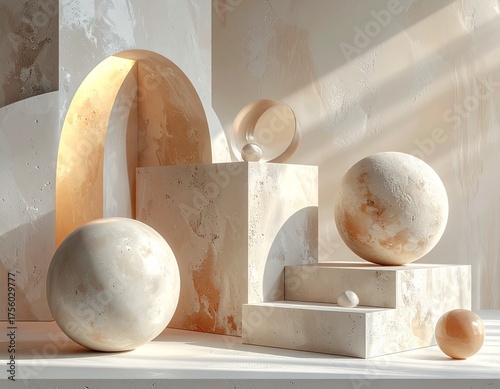 Minimal 3D Illustration—Simple Shapes and Texture Design