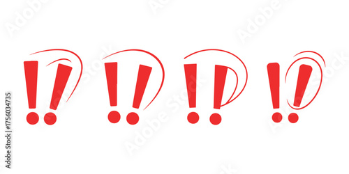 Attention Grabber Red Exclamation Marks Vector Illustration for Emphasis and Alerts
