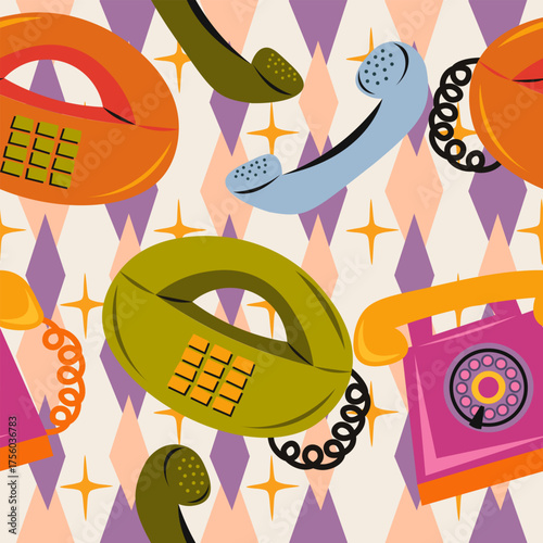 Atomic Mid Century Seamless Pattern