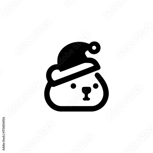 Christmas Cuteness Adorable Bear Cub with Santa Hat