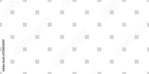 Vector minimalist geometric floral seamless pattern. Subtle grey and white abstract texture with small scattered cross shapes, polka dots. Stylish minimal background. Repeat design for decor, wrapping