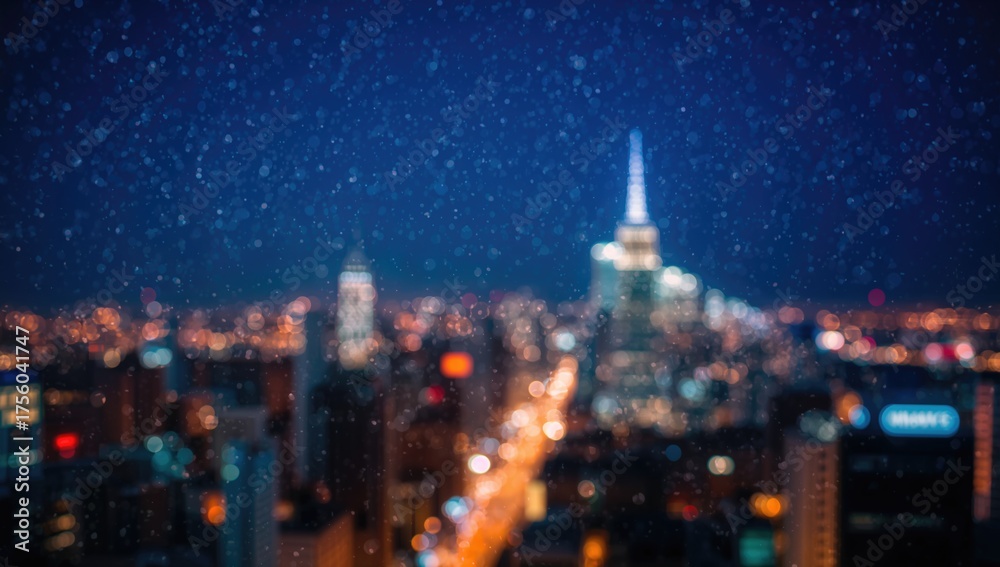 Fototapeta premium Nighttime Urban Bokeh Scene