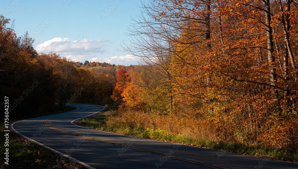 Fototapeta premium Fall Pathways through the Forest Preserve