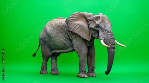 elephant standing with green screen background in a studio setting animal green screen video