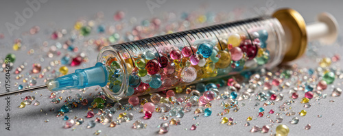Medical syringe filled with...