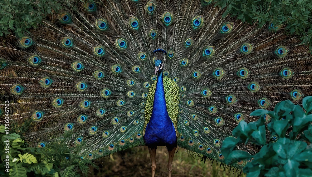Obraz premium Peacock Feather Patterned Backdrop