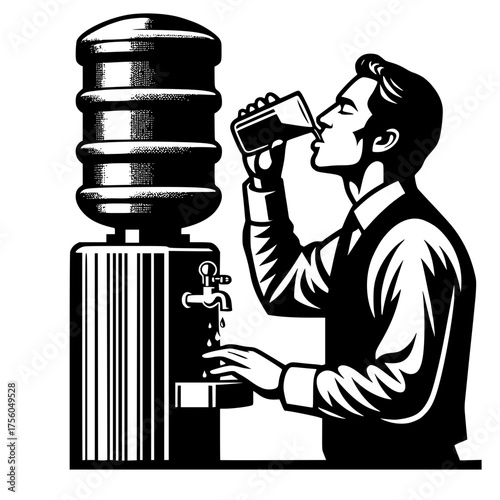 Water dispenser vector image illustration