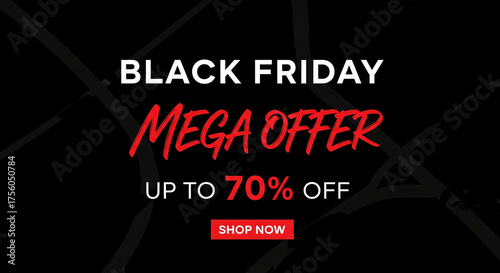 Black Friday Mega Offer Sale Up to 70% Off Banner