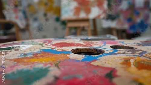 Wallpaper Mural Detailed view of a painter's palette with sharp foreground and a soft, out-of-focus background Torontodigital.ca