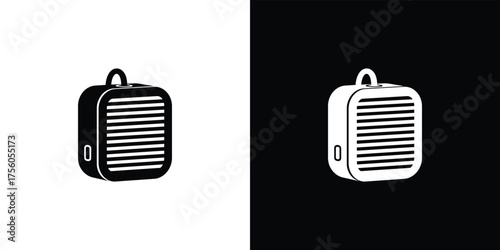 Isolated Grill Icon Black Grill with Horizontal Bars on Transparent Background