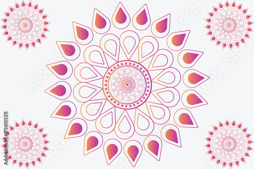 Colorful Gradient Mandala Pattern Design Background
