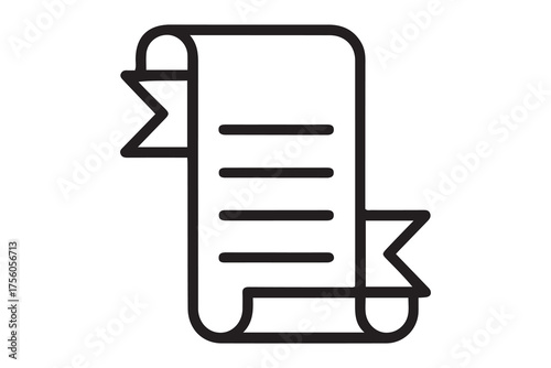 declare icon. Thin linear style design. one line Icon drawing with white background