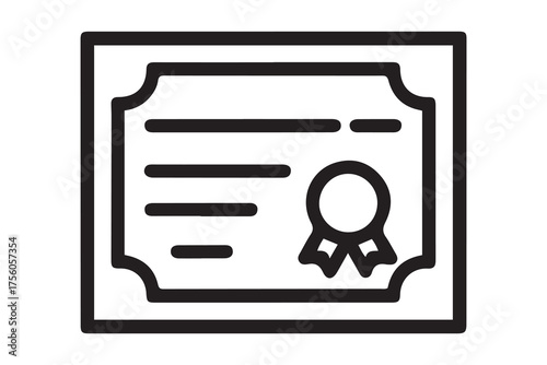 debenture icon. Thin linear style design. one line Icon drawing with white background
