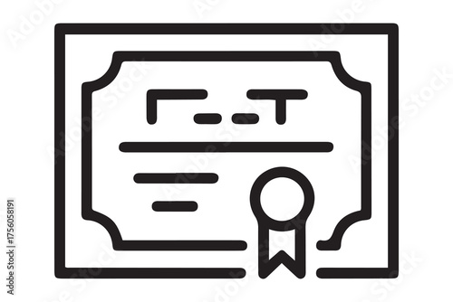 debenture icon. Thin linear style design. one line Icon drawing with white background