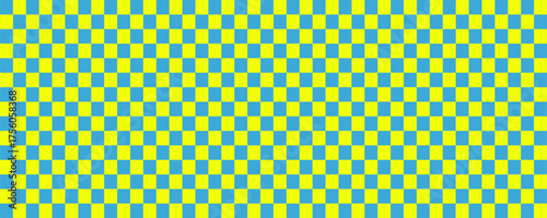 Wallpaper Mural Blue and neon yellow checkerboard seamless pattern. Classic bright geometric background, ideal for sports, events, digital assets, and prints Torontodigital.ca