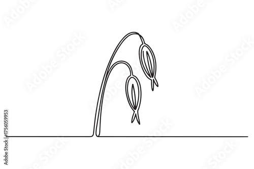 oat icon. Thin linear style design. one line Icon drawing with white background