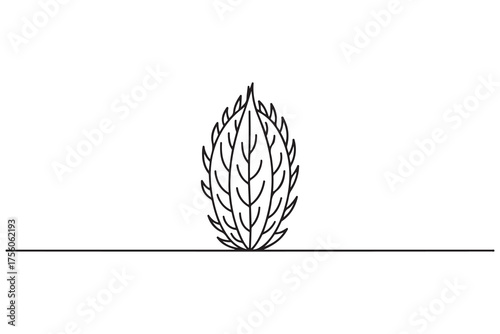 nopal icon. Thin linear style design. one line Icon drawing with white background