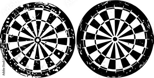 Bold black and white dartboards embody precision, strategy, and competitive spirit for game lovers