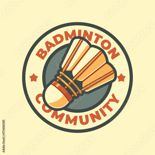 Badminton Community Template for Logo, Sticker and Emblem Design