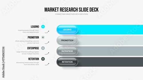 Enterprise Proposal Four Element Diagram Frame Design. Advertising Insight Slide Layout Vector Illustration. Marketing Visualization 4 Option Infographic Slideshow Template.