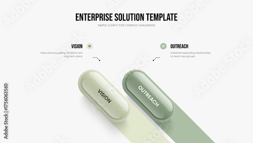 Investor Proposal 2 Option Infographic Slideshow Design. Product Campaign Two Element Diagram Slide Template. Project Strategy Presentation Layout Vector Illustration.