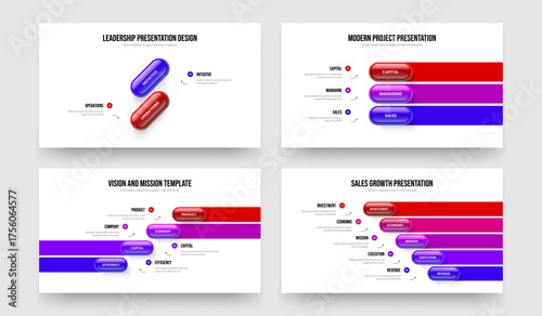 Investor Plan Two Three Four Five Element Diagram Frame Design Vector Illustration Bundle. Digital Innovation 2 3 4 5 Option Infographic Slide Template Collection.