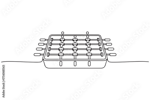 table football icon. Thin linear style design. one line Icon drawing with white background
