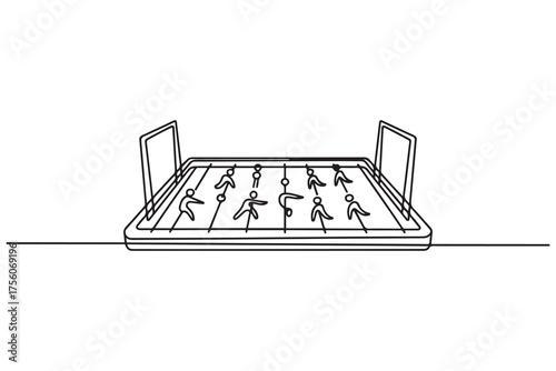 table football icon. Thin linear style design. one line Icon drawing with white background