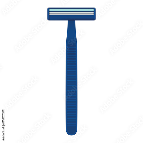 Disposable mens razor design showing a blue handle and three blades, ideal for quick grooming and travel needs while maintaining simplicity