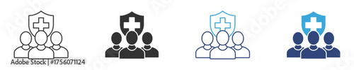 Public Health Icon Set, Healthy, society, protection, service concept, vector illustration .