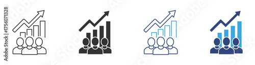 Population growth icon, increase social development, vector illustration .