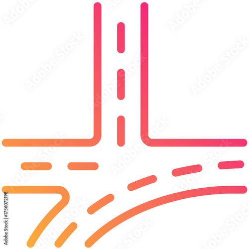road gradient line icon