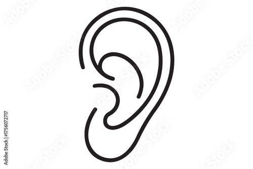 cartilage icon. Thin linear style design. one line Icon drawing with white background